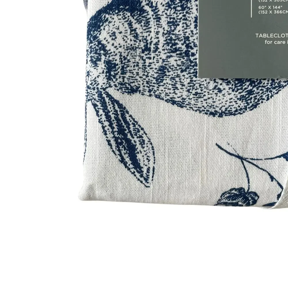 7pc Farmhouse Easter Bunny Tablecloth 60x84 Gingham Napkin Set Blue White NEW